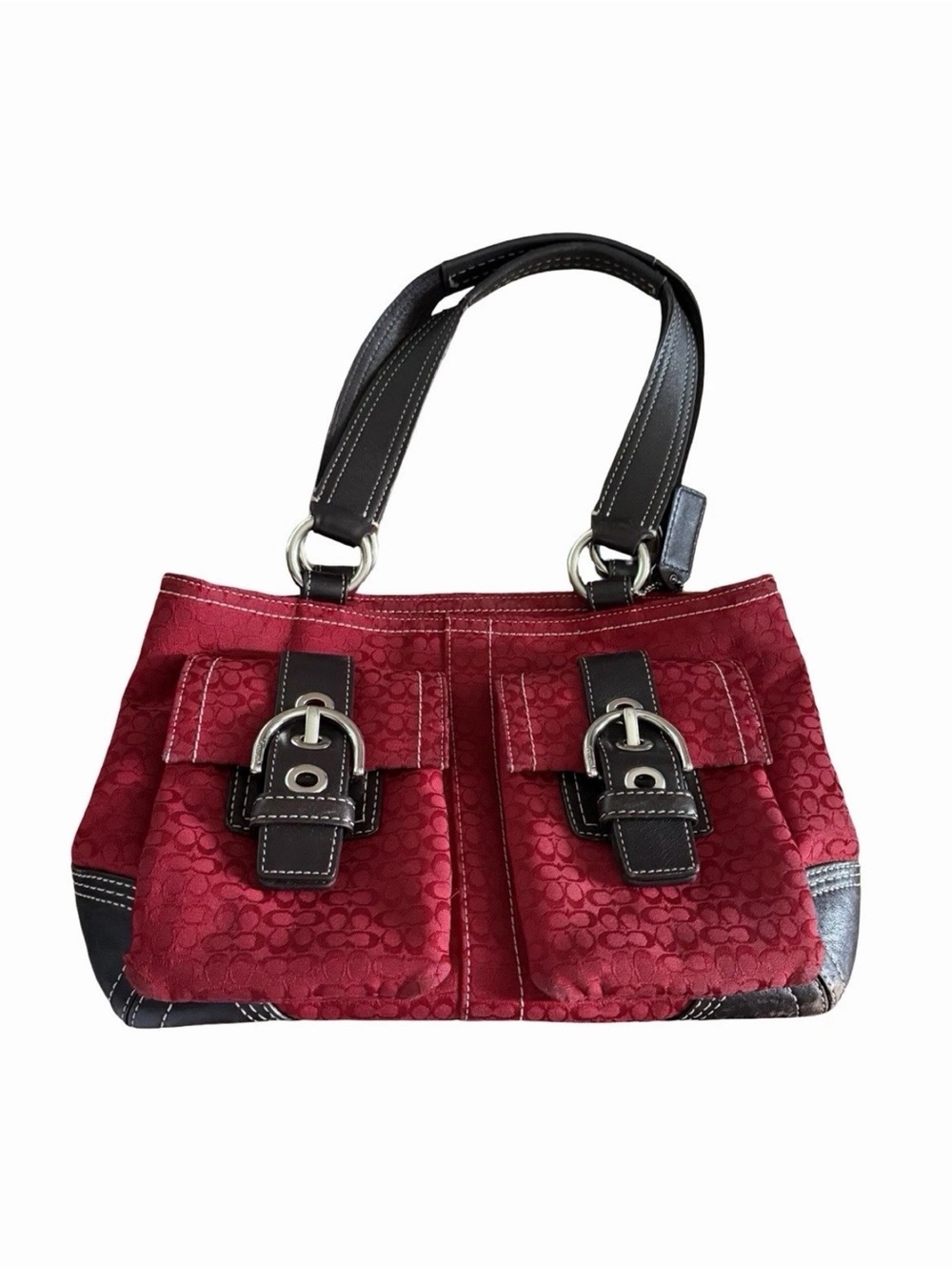Y2k Vintage Coach Red Signature C Monogram Soho Satchel - Open to offers